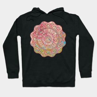 Digital Fluid Art Design - Flip Cup Technique - Pink Mandala Hoodie